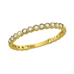 10kt Yellow Gold Womens Round Diamond Stackable Band Ring 1/5 Cttw