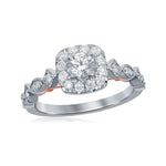 14kt Two-tone White Rose Gold Womens Round Diamond Solitaire Bellina Bridal Wedding Engagement Ring 3/4 Cttw