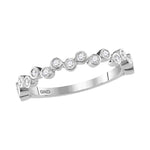 10kt White Gold Womens Round Diamond Stackable Band Ring 1/4 Cttw