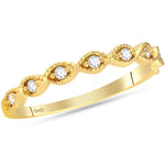 14kt Yellow Gold Womens Round Diamond Stackable Band Ring 1/10 Cttw