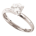 14kt White Gold Womens Round Diamond Solitaire Bridal Wedding Engagement Ring 5/8 Cttw