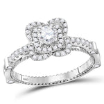14kt White Gold Womens Round Diamond Solitaire Bridal Wedding Engagement Ring 3/4 Cttw