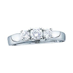 14kt Yellow Gold Womens Round Diamond 3-stone Bridal Wedding Engagement Ring 3/4 Cttw