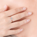 0.46 Carat 14k Solid Gold Aquamarine Gemstone Diamond Ring