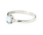 0.46 Carat 14k Solid Gold Aquamarine Gemstone Diamond Ring