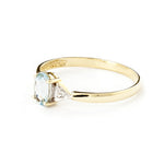 0.46 Carat 14k Solid Gold Aquamarine Gemstone Diamond Ring