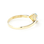 0.46 Carat 14k Solid Gold Aquamarine Gemstone Diamond Ring