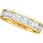 14kt Yellow Gold Womens Round Channel-set Diamond Wedding Band 1/2 Cttw