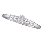 14kt White Gold Womens Round Diamond Cluster Bridal Wedding Engagement Ring 1/6 Cttw