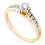 14kt Yellow Gold Womens Round Diamond Solitaire Bridal Wedding Engagement Ring 1/4 Cttw