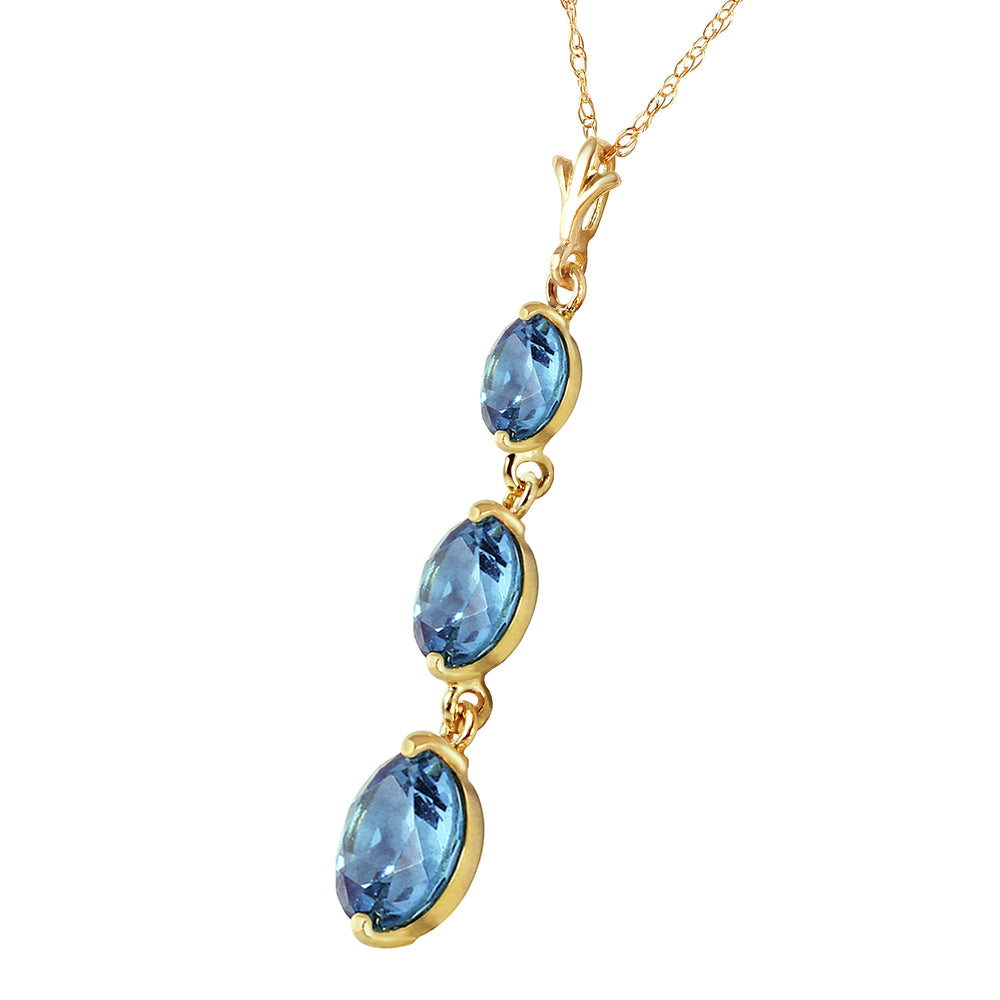 3.6 Carat 14K Solid Gold Bluejay Blue Topaz Necklace