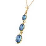 3.6 Carat 14K Solid Gold Bluejay Blue Topaz Necklace