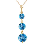 3.6 Carat 14K Solid Gold Bluejay Blue Topaz Necklace