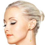 3.15 Carat 14K Solid White Gold Chandelier Earrings Citrine