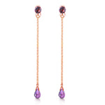 3.15 CTW 14K Solid White Gold Chandelier Earrings Natural Amethyst