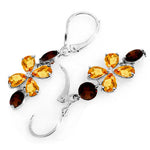 5.32 CTW 14K Solid White Gold Chandelier Earrings Citrine Garnet
