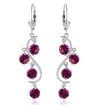 4.95 Carat 14K Solid White Gold Stately Heart Amethyst Earrings