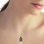 3.65 Carat 14K Solid Gold Persephone Amethyst pearl Necklace