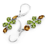 5.32 Carat 14K Solid White Gold Chandelier Earrings Peridot Citrine