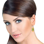 5.32 Carat 14K Solid White Gold Chandelier Earrings Peridot Citrine