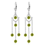 3 Carat 14K Solid White Gold Washington Square Peridot Earrings