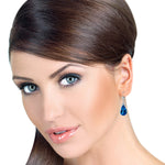 12 CTW 14K Solid White Gold Lifetime You Blue Topaz Earrings