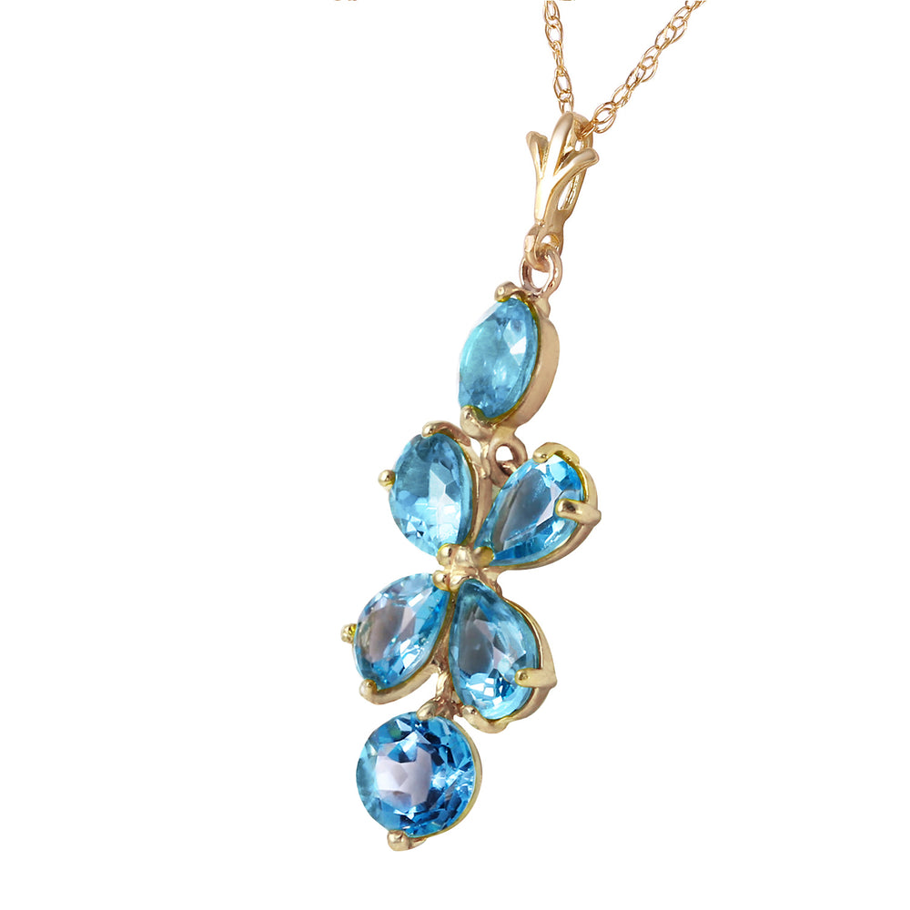 3.15 Carat 14K Solid Gold Passione Blue Topaz Necklace