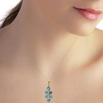 3.15 Carat 14K Solid Gold Passione Blue Topaz Necklace