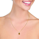 5 Carat 14K Solid Gold Necklace Natural Citrine