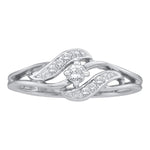 10kt White Gold Womens Round Diamond Solitaire Bridal Wedding Engagement Ring 1/6 Cttw