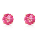 3.1 CTW 14K Solid Rose Gold Anna Pink Topaz Stud Earrings