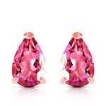 3.15 CTW 14K Solid Rose Gold Allure Pink Topaz Stud Earrings