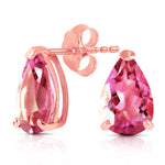 3.15 CTW 14K Solid Rose Gold Allure Pink Topaz Stud Earrings