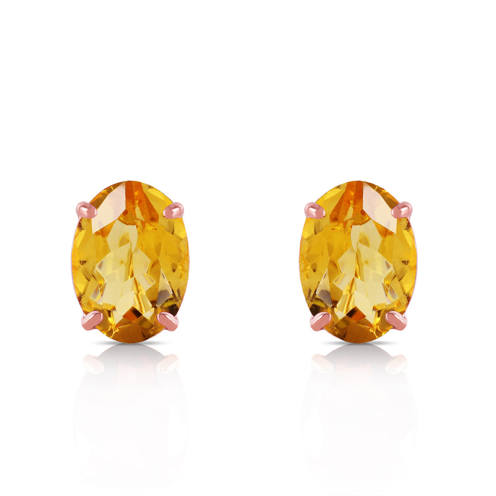 1.8 Carat 14K Solid Rose Gold Panache Citrine Stud Earrings