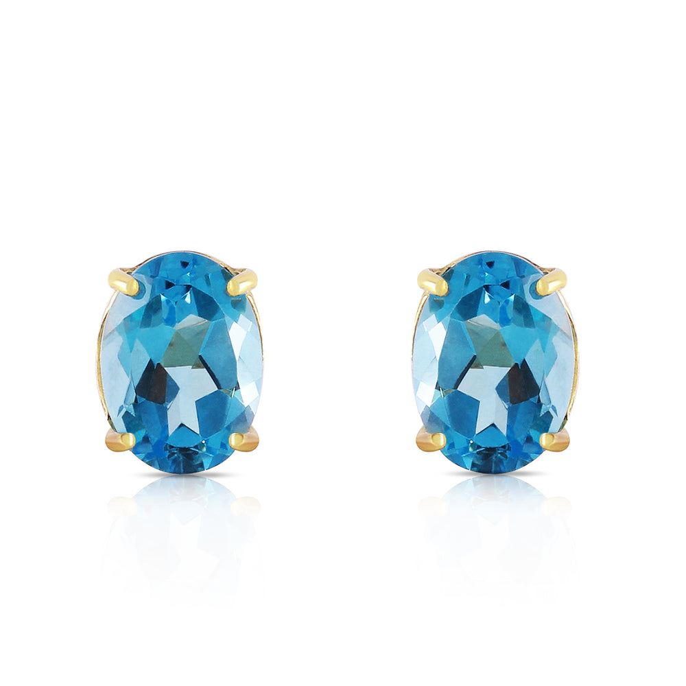 1.8 CTW 14K Solid Gold Will Sing For You Blue Topaz Earrings