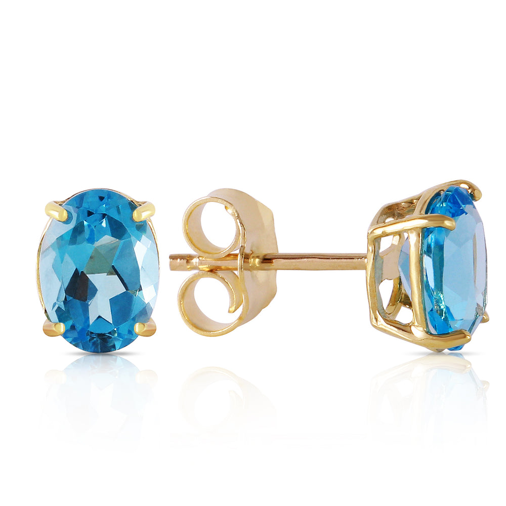 1.8 CTW 14K Solid Gold Will Sing For You Blue Topaz Earrings