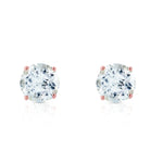 0.95 CTW 14K Solid Rose Gold Petite Aquamarine Stud Earrings