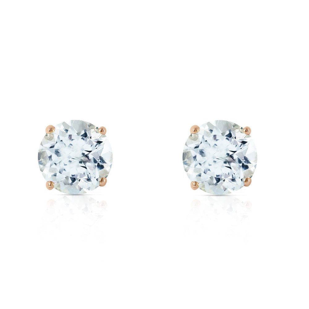 0.95 Carat 14K Solid Gold Wondrous Sea Aquamarine Earrings