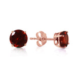 0.95 CTW 14K Solid Rose Gold Petite Garnet Stud Earrings