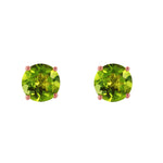 0.95 Carat 14K Solid Rose Gold Petite Peridot Stud Earrings