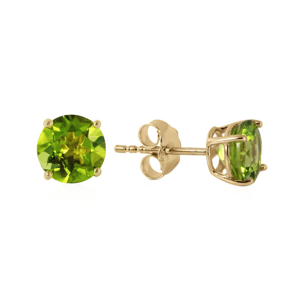 0.95 CTW 14K Solid Gold Fire And Determination Peridot Earrings