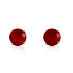 0.95 Carat 14K Solid Rose Gold Petite Ruby Stud Earrings