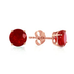 0.95 Carat 14K Solid Rose Gold Petite Ruby Stud Earrings
