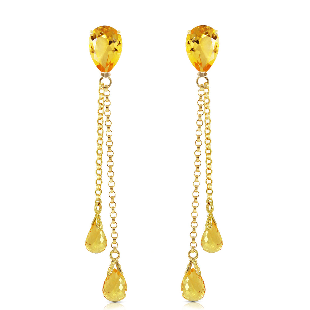 7.5 Carat 14K Solid Gold Eloquence Citrine Earrings