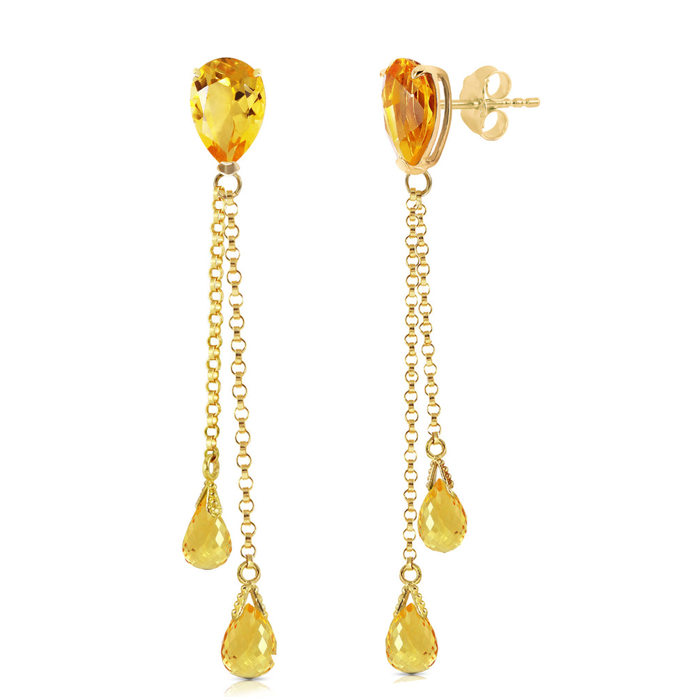 7.5 Carat 14K Solid Gold Eloquence Citrine Earrings