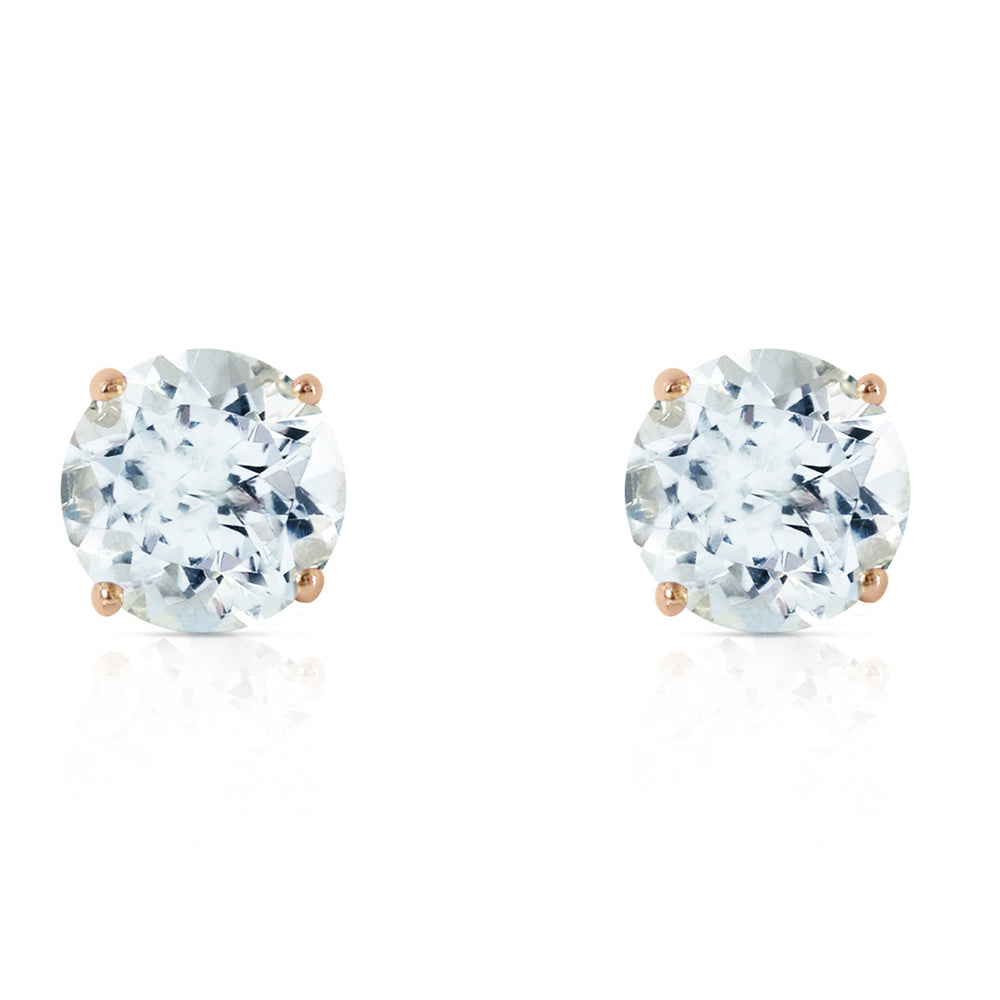 3.1 CTW 14K Solid Gold Anchors Away Aquamarine Earrings