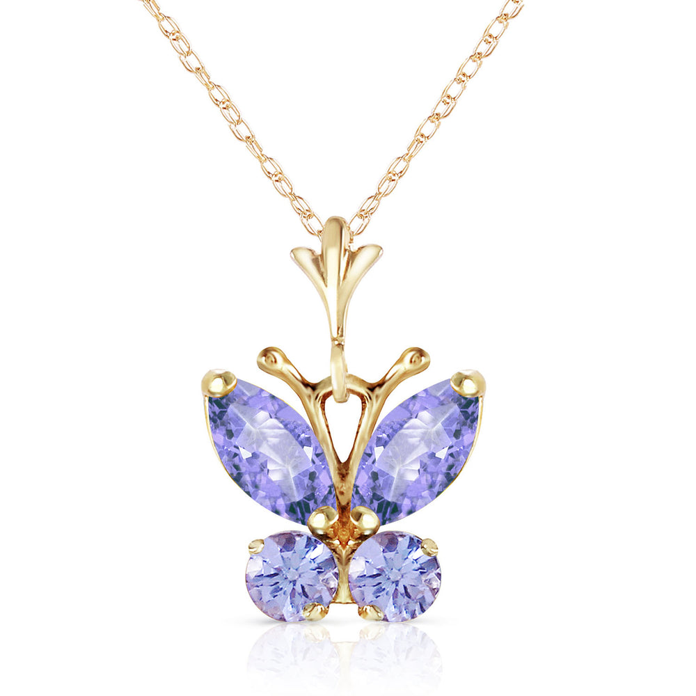 0.6 Carat 14K Solid Gold Butterfly Necklace Tanzanite