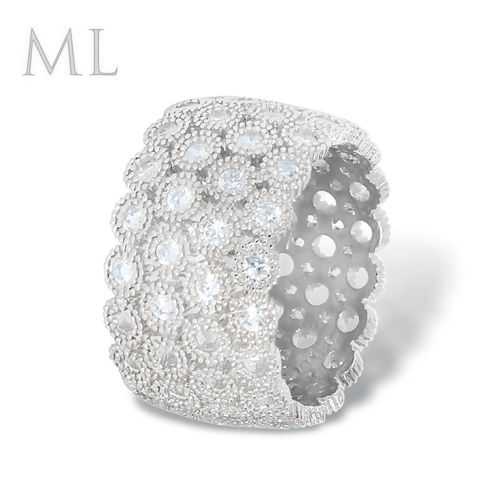 Women's Brilliant Pave Set Fashion RING Wedding Party Jewelry SIZE 6-9