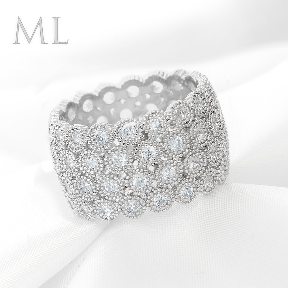 Women's Brilliant Pave Set Fashion RING Wedding Party Jewelry SIZE 6-9