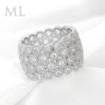 Women's Brilliant Pave Set Fashion RING Wedding Party Jewelry SIZE 6-9